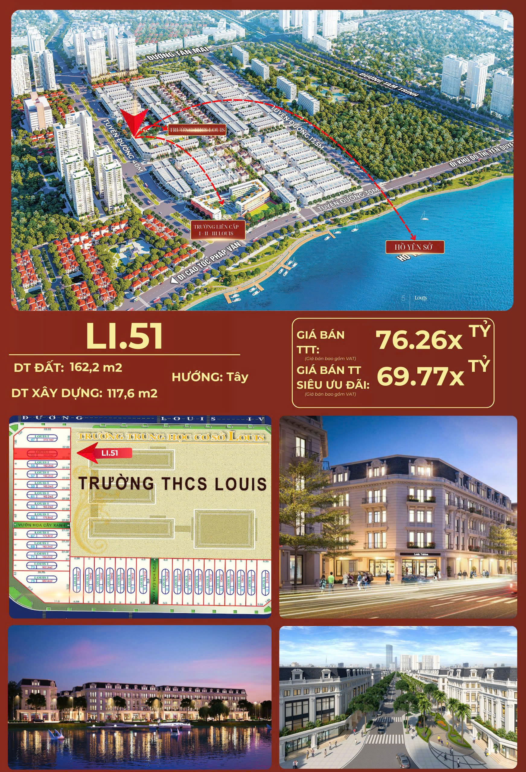 Bán liền kề Louis City Hoàng Mai 162.2m2 – Giá 69.7 tỷ