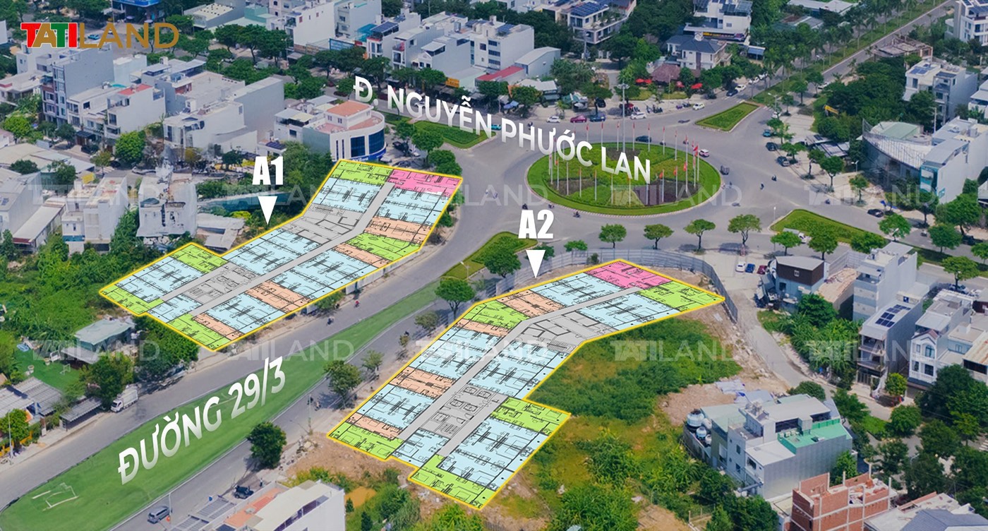 Vị trí tòa A1 và A2 trên đường 29/3