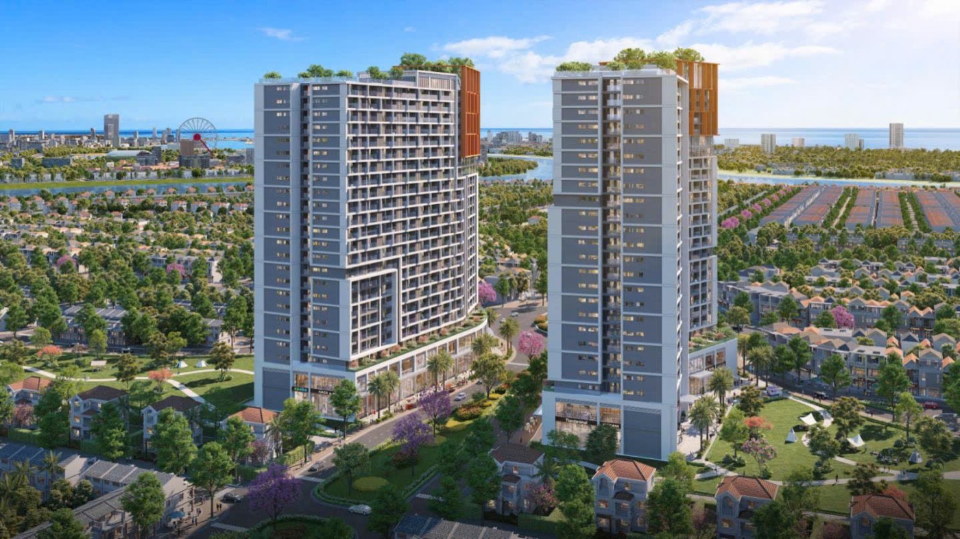 Phối cảnh hai tòa tháp Cora Tower