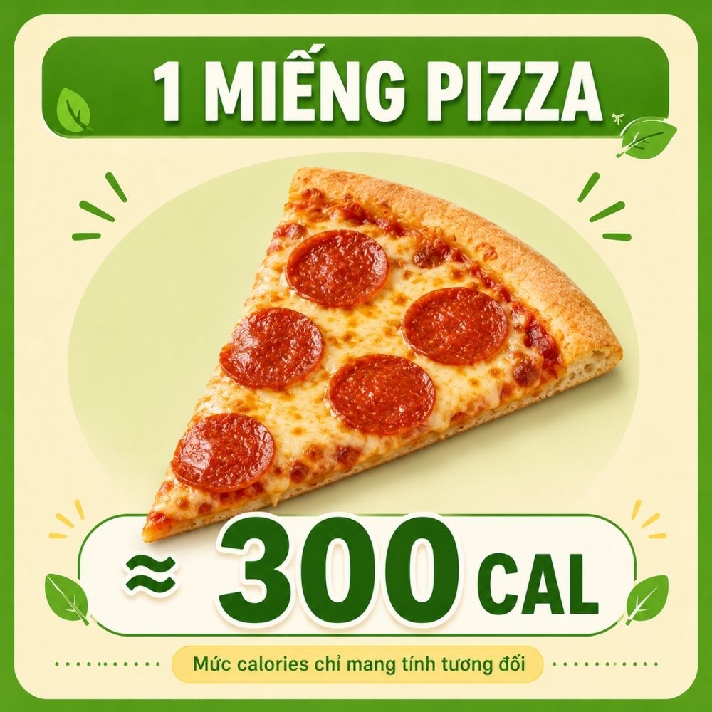 1 miếng pizza - khoảng 300 calorie