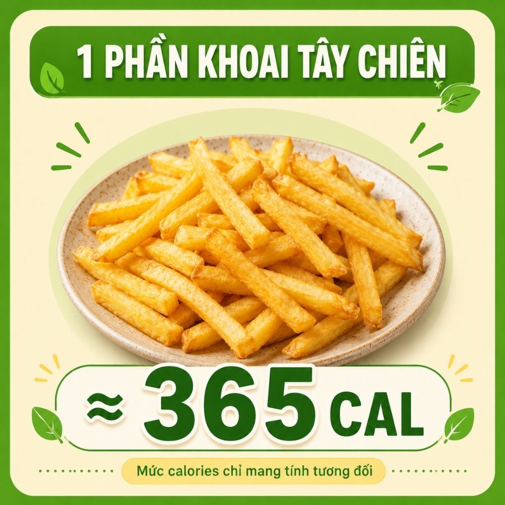 1 phần khoai tây chiên - khoảng 365 calorie