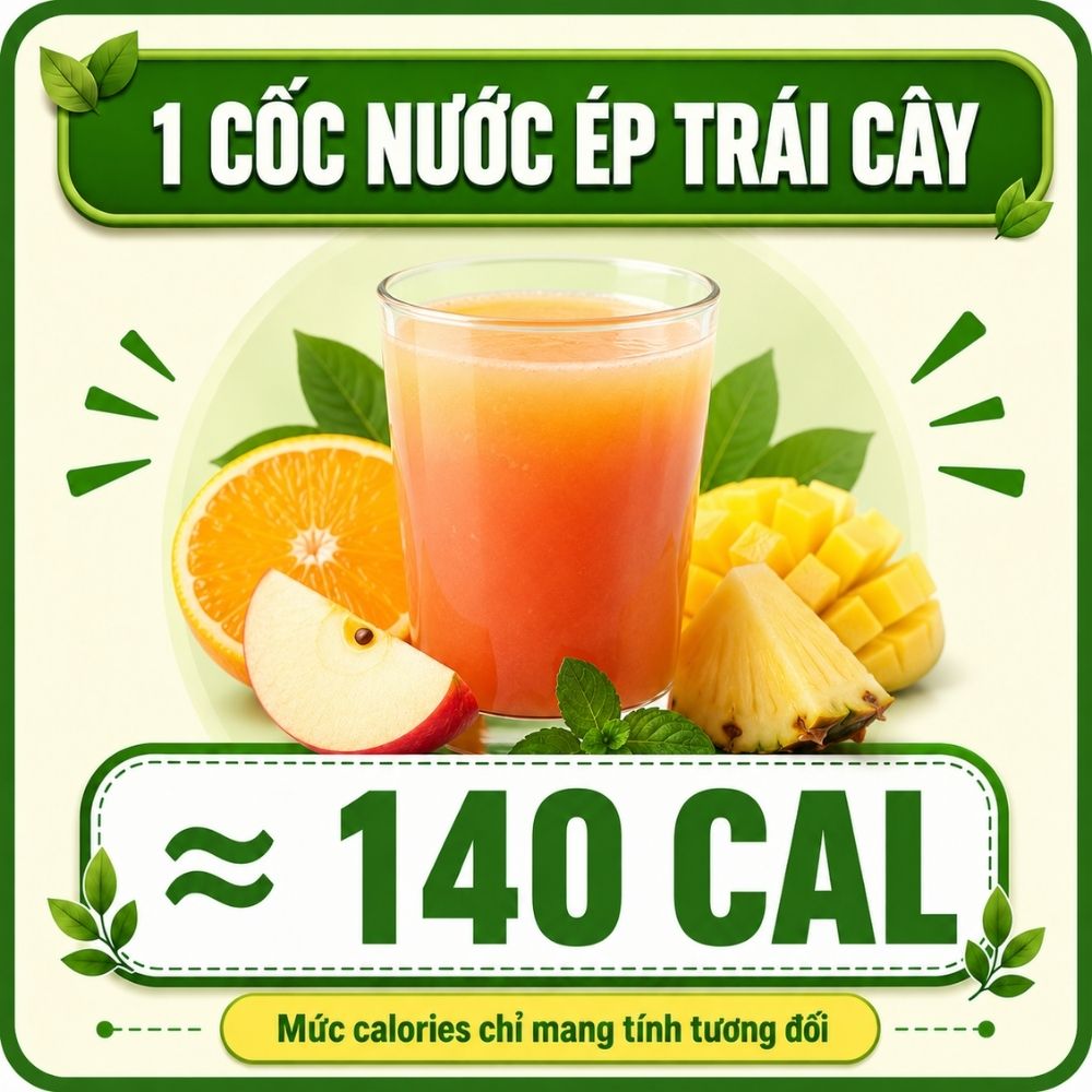 1 cốc nước ép trái cây - khoảng 140 calorie