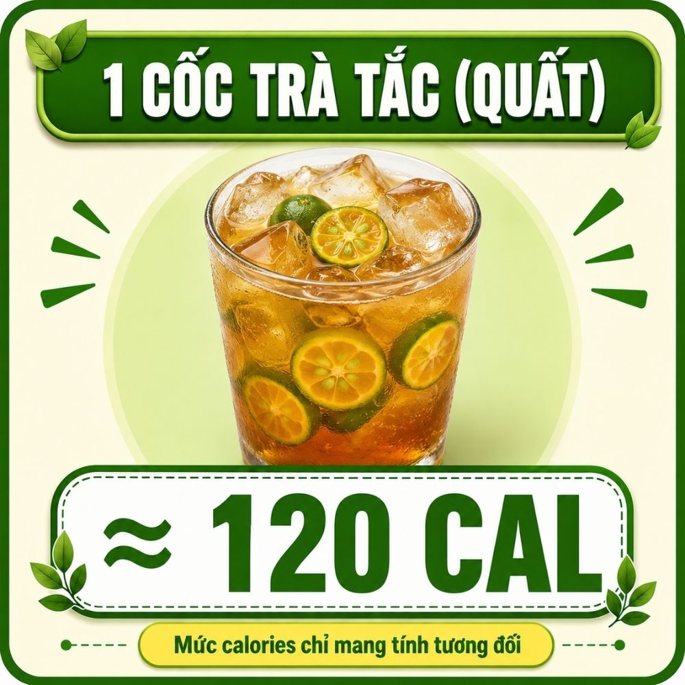 1 cốc trà tắc (quất) - khoảng 120 calorie