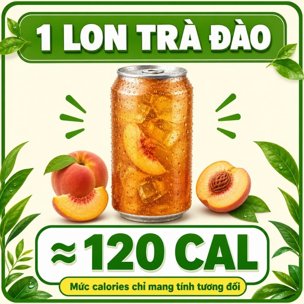 1 lon trà đào - khoảng 120 calorie