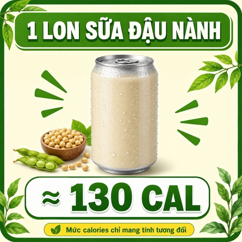 1 lon sữa đậu nành - khoảng 130 calorie