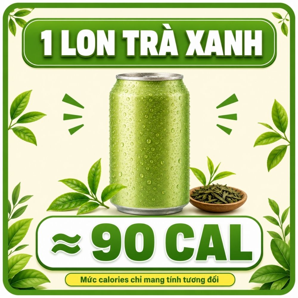 1 lon trà xanh - khoảng 90 calorie