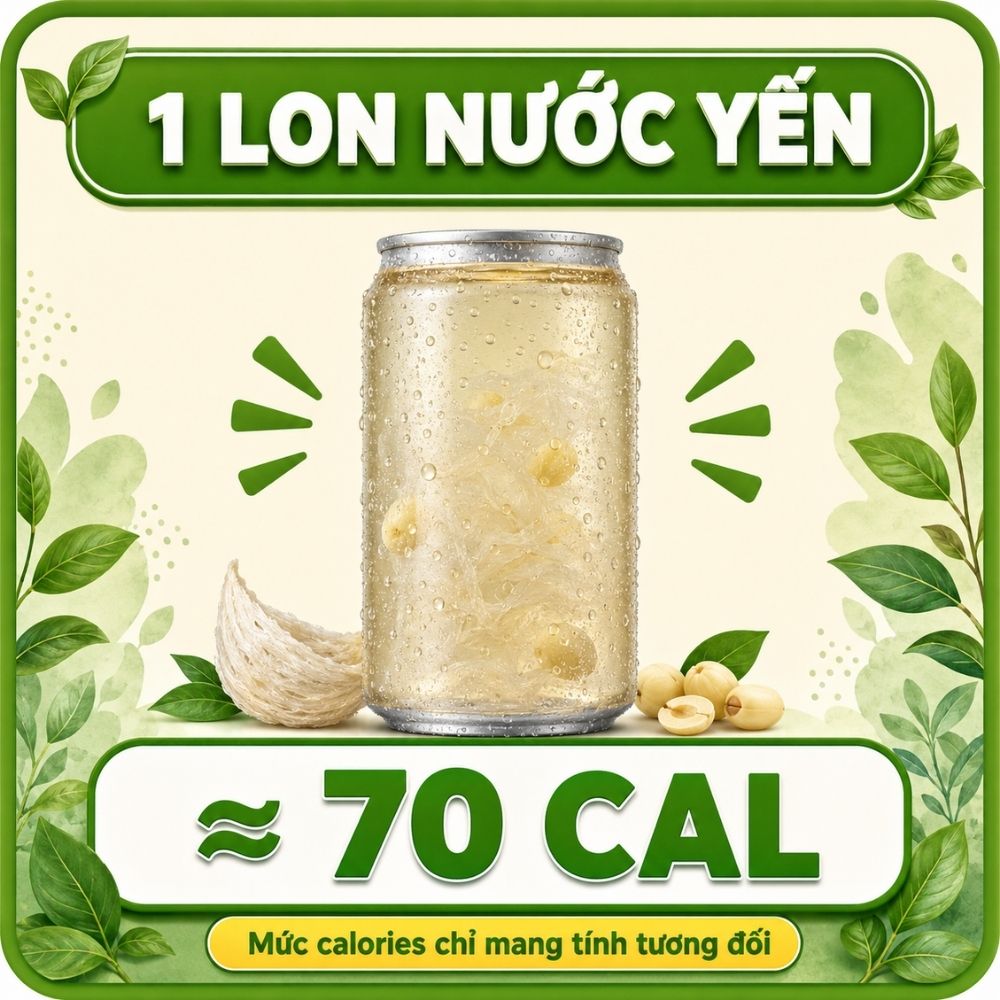 1 lon nước yến - khoảng 70 calorie