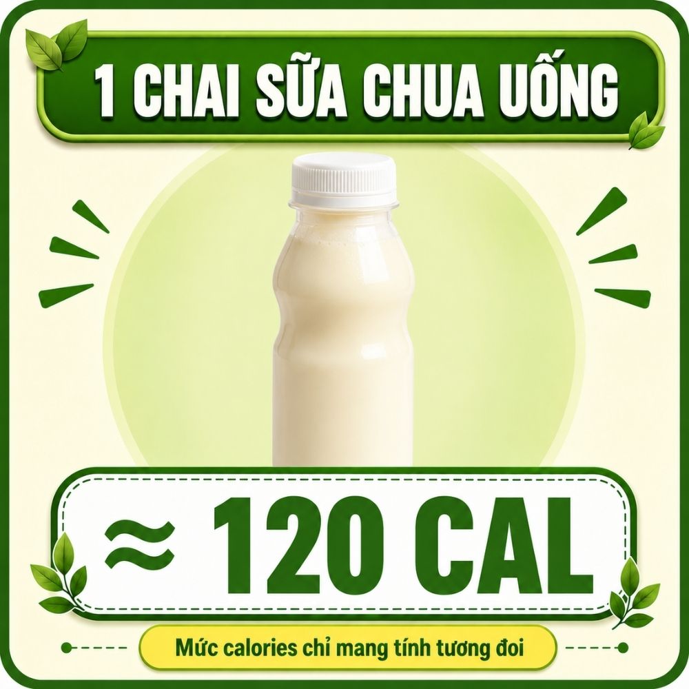 1 chai sữa chua uống - khoảng 120 calorie