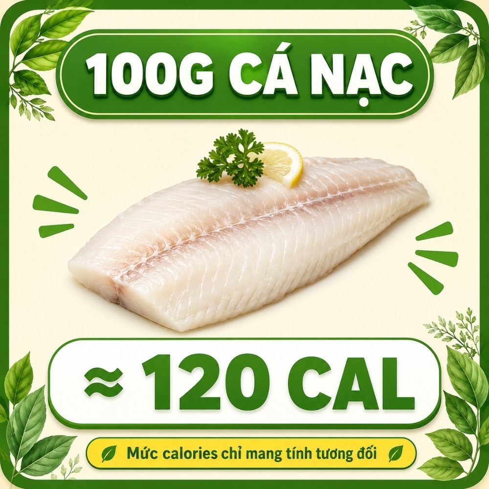 100g cá nạc - khoảng 120 calorie