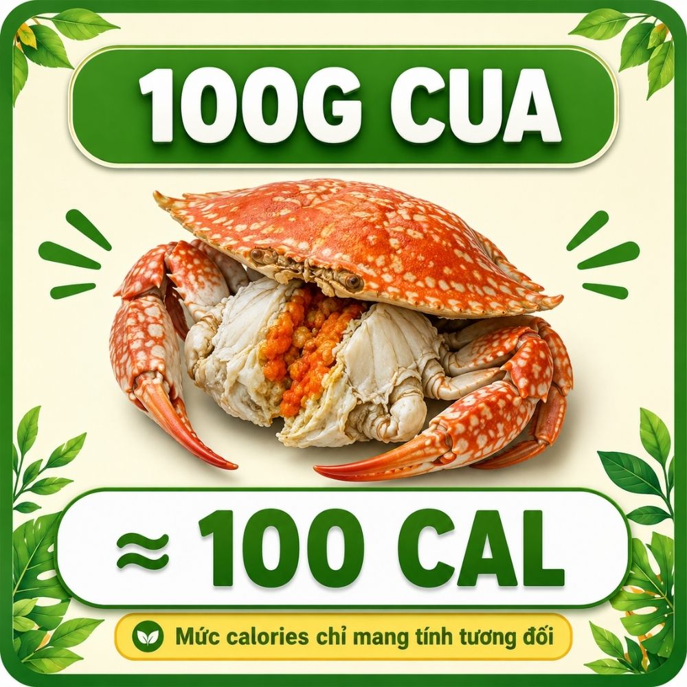 100g cua - khoảng 100 calorie
