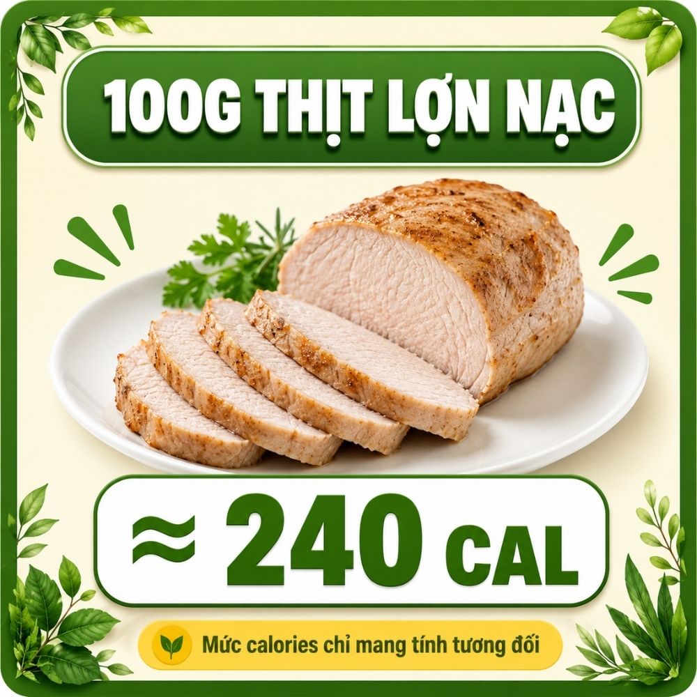 100g thịt lợn nạc - khoảng 240 calorie