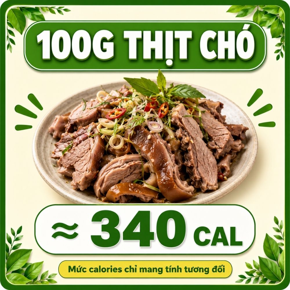 100g thịt chó - khoảng 340 calorie