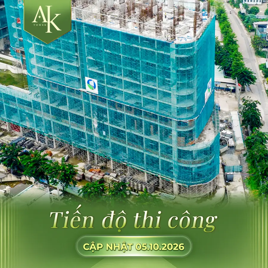 Tiến độ thi công A&K Tower: Mặt đứng khối tháp đã lên cao (cập nhật 05/10/2026)