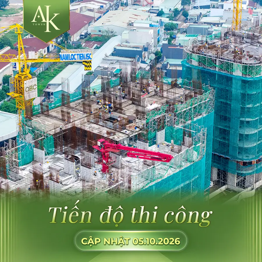 Tiến độ thi công A&K Tower: Thi công kết cấu sàn tầng cao (cập nhật 05/10/2026)