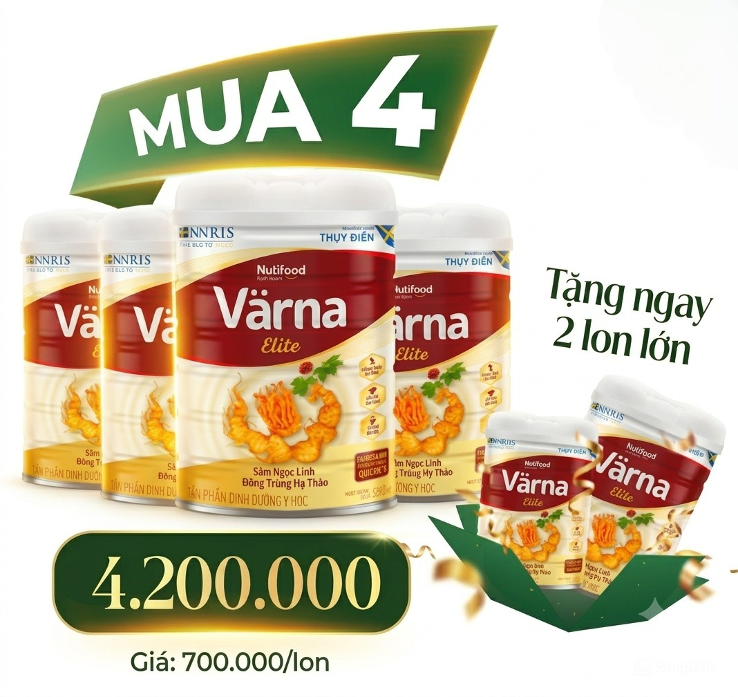 Mua 4 lon Värna Elite tặng ngay 2 lon lớn