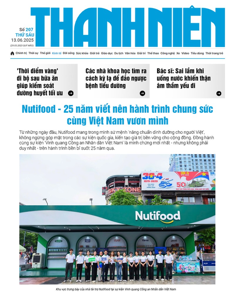 Báo Thanh Niên viết về hành trình 25 năm của Nutifood