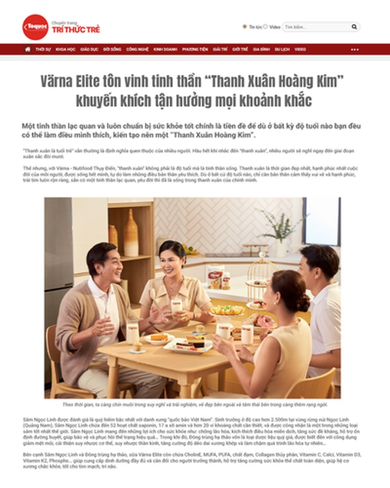 Tri Thức Trẻ - Tổ Quốc viết về Värna Elite