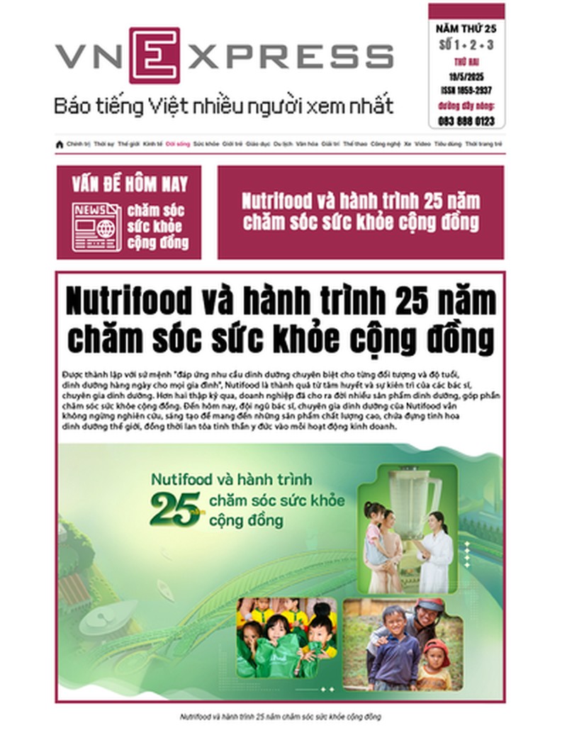 VnExpress viết về hành trình 25 năm chăm sóc sức khỏe cộng đồng của Nutifood