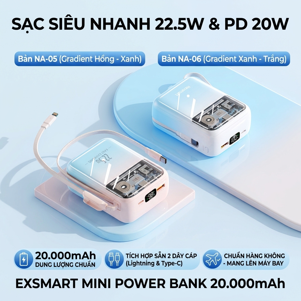 ExSmart Sạc Dự Phòng 20000mAh NA-05