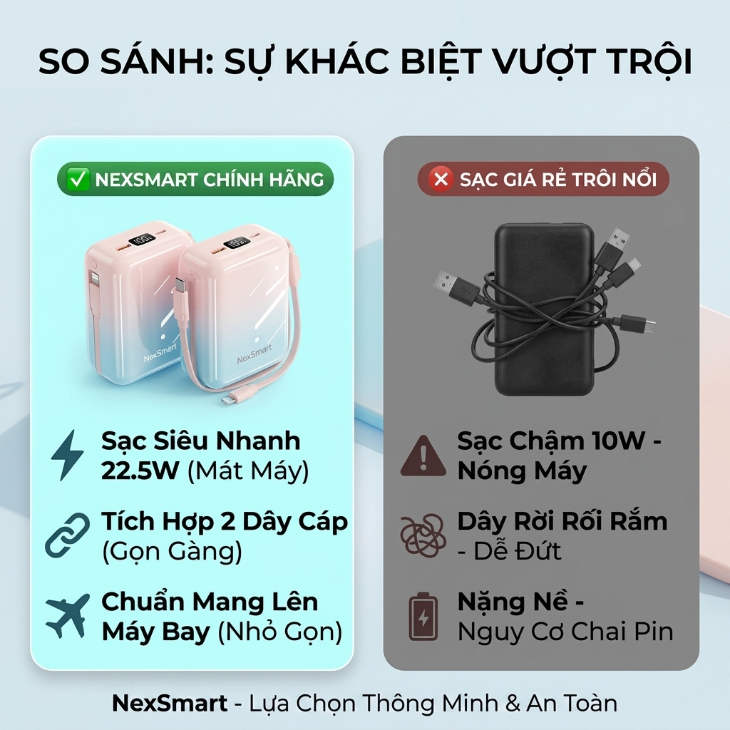 Bảng So Sánh Sạc Dự Phòng Cần Chọn Đúng ExSmart Tiếng Việt