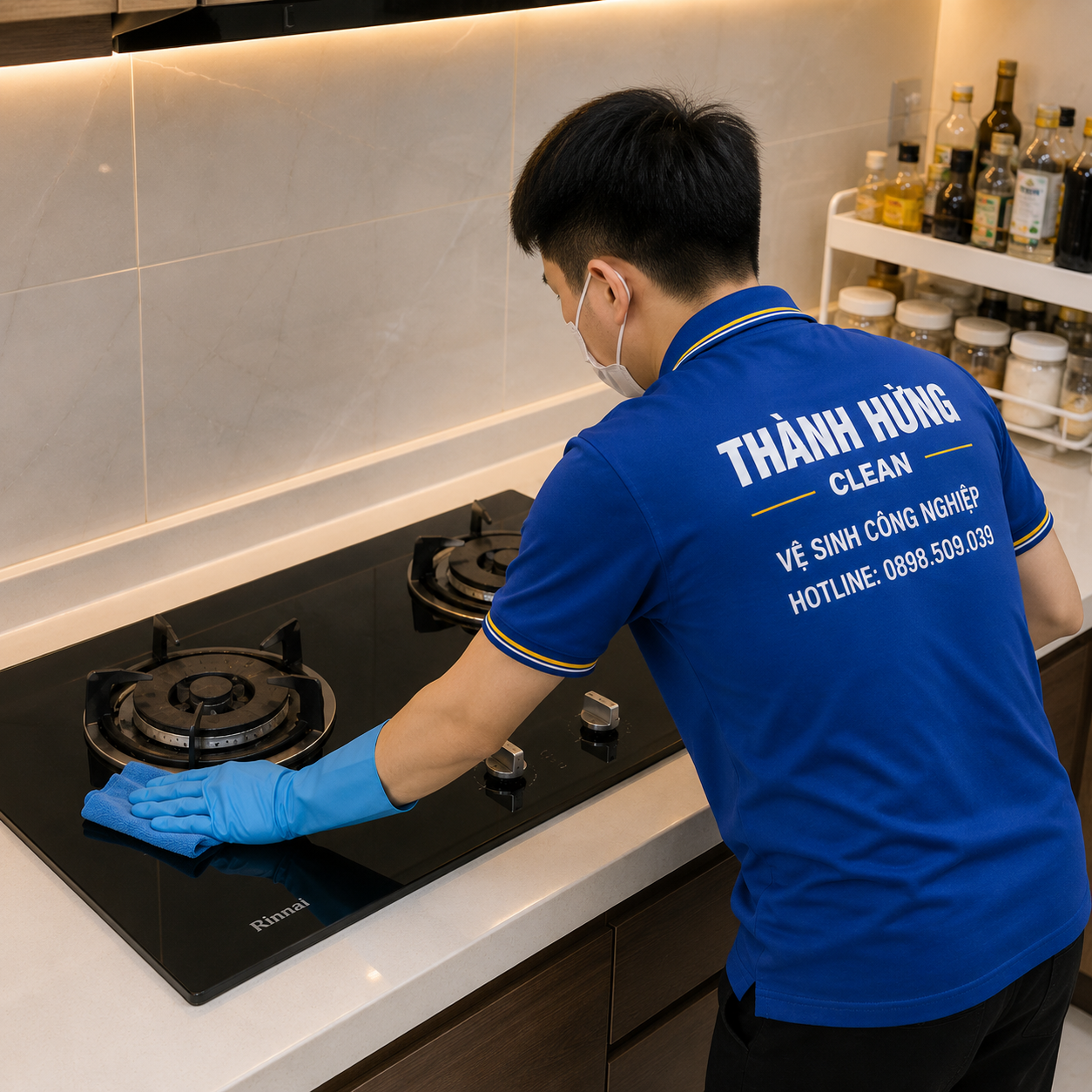 Bếp sạch sau khi dọn dẹp