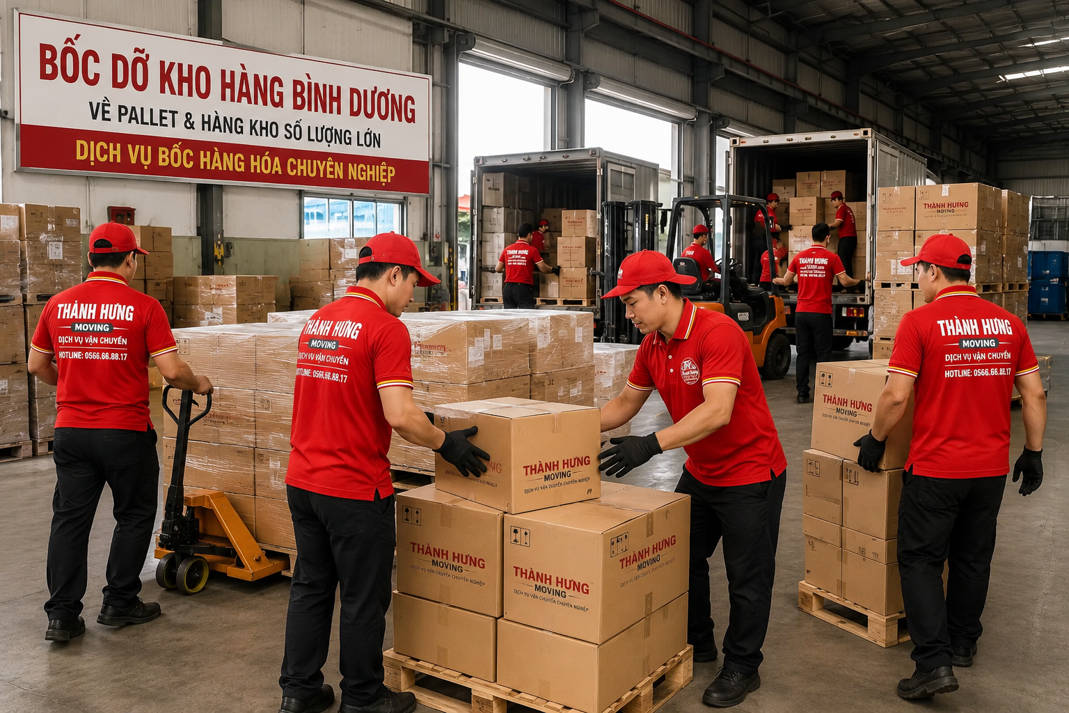 Bốc dỡ kho hàng Bình Dương