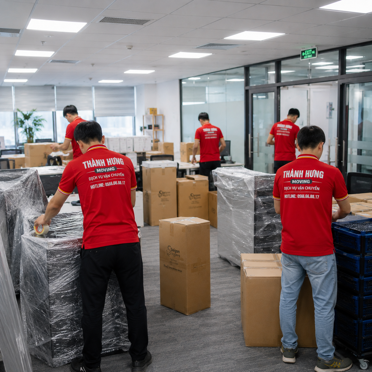 đóng gói 200 bộ pc thành hưng moving