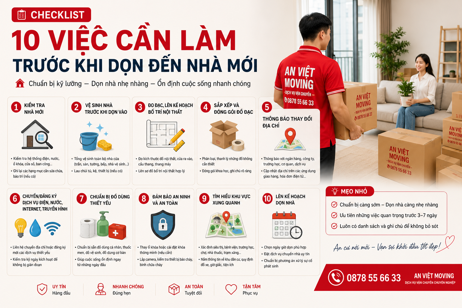 Checklist chuẩn bị chuyển nhà