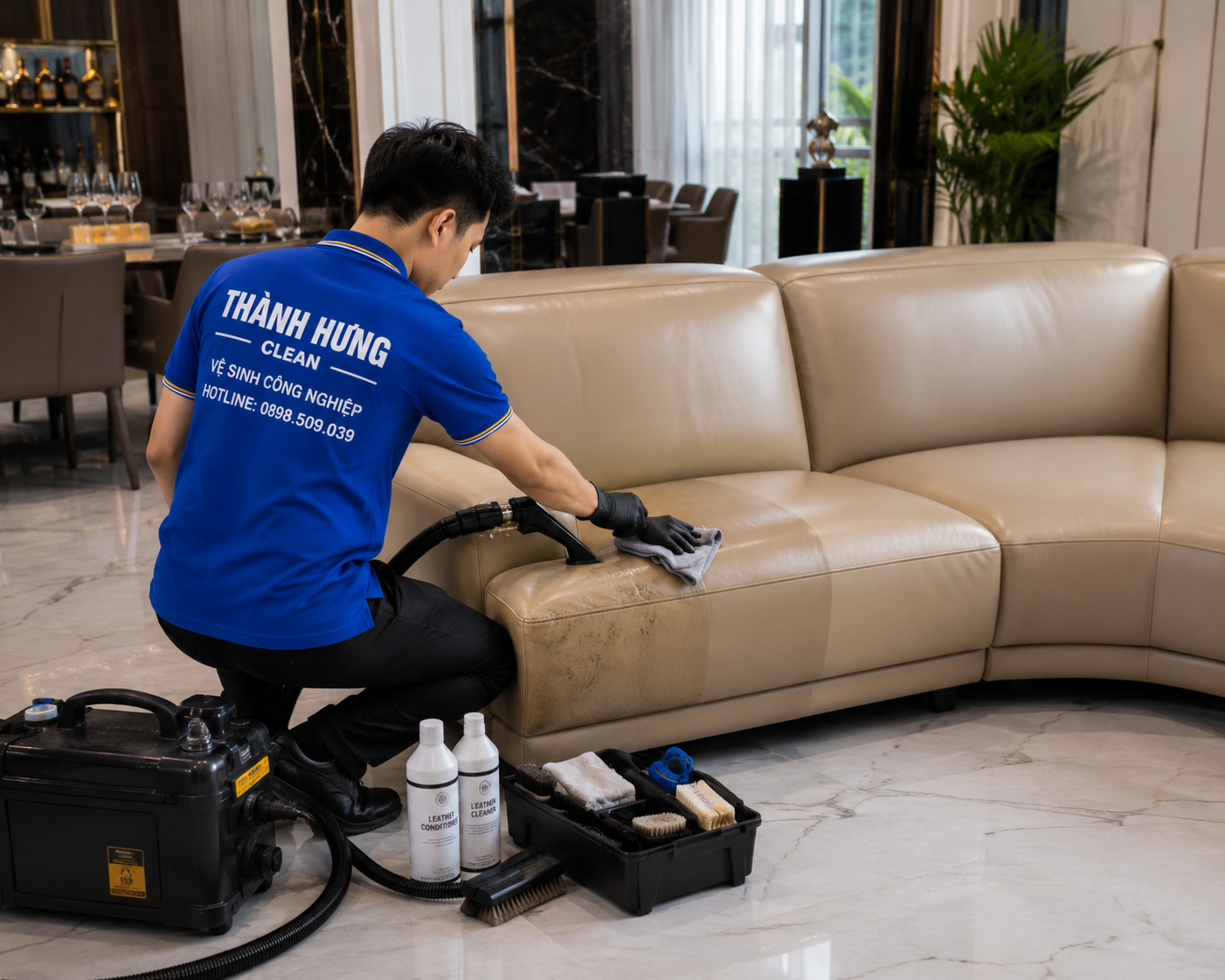 Ảnh minh chứng dự án giặt sofa da cao cấp