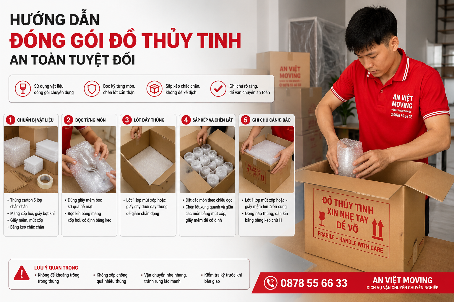 Đóng gói đồ thủy tinh an toàn