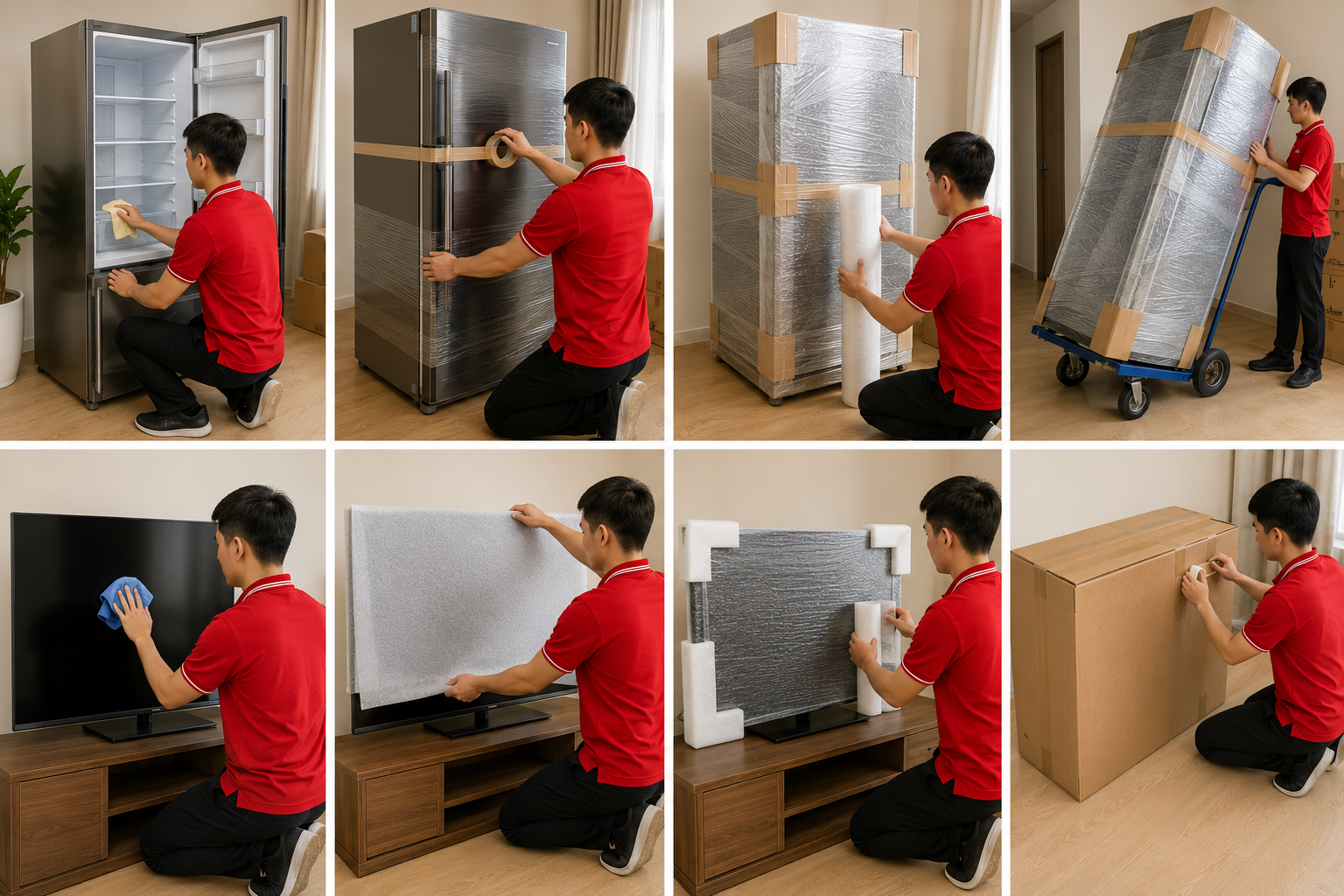 Hướng dẫn đóng gói tủ lạnh, tivi đúng kỹ thuật