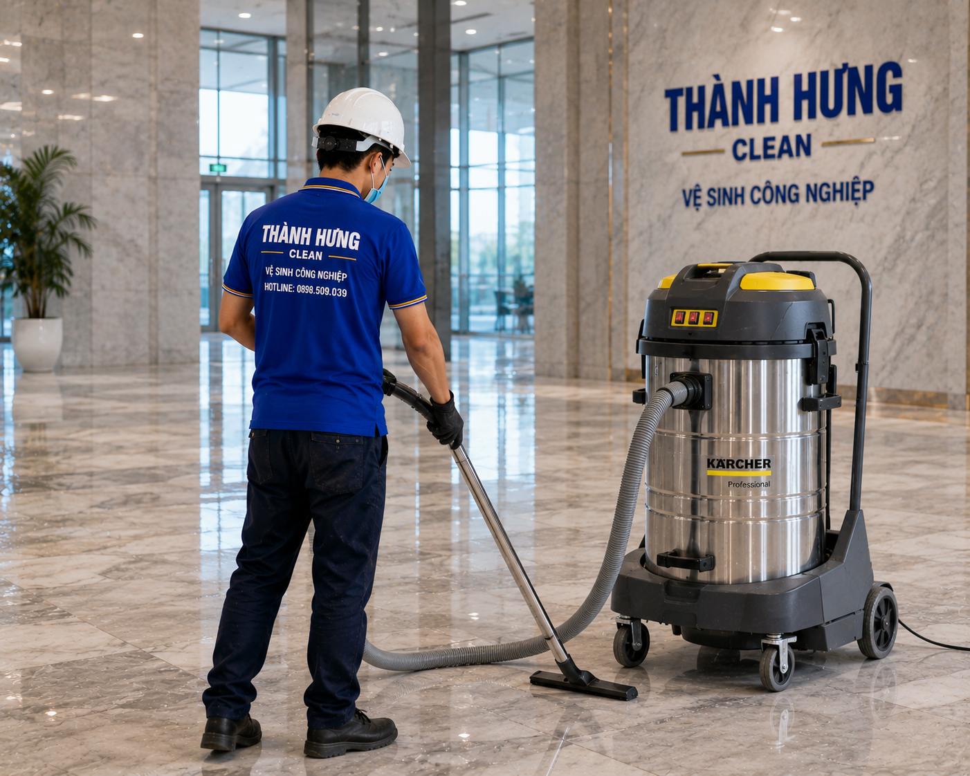 Máy hút bụi công nghiệp 3 motor Karcher – Thành Hưng Clean