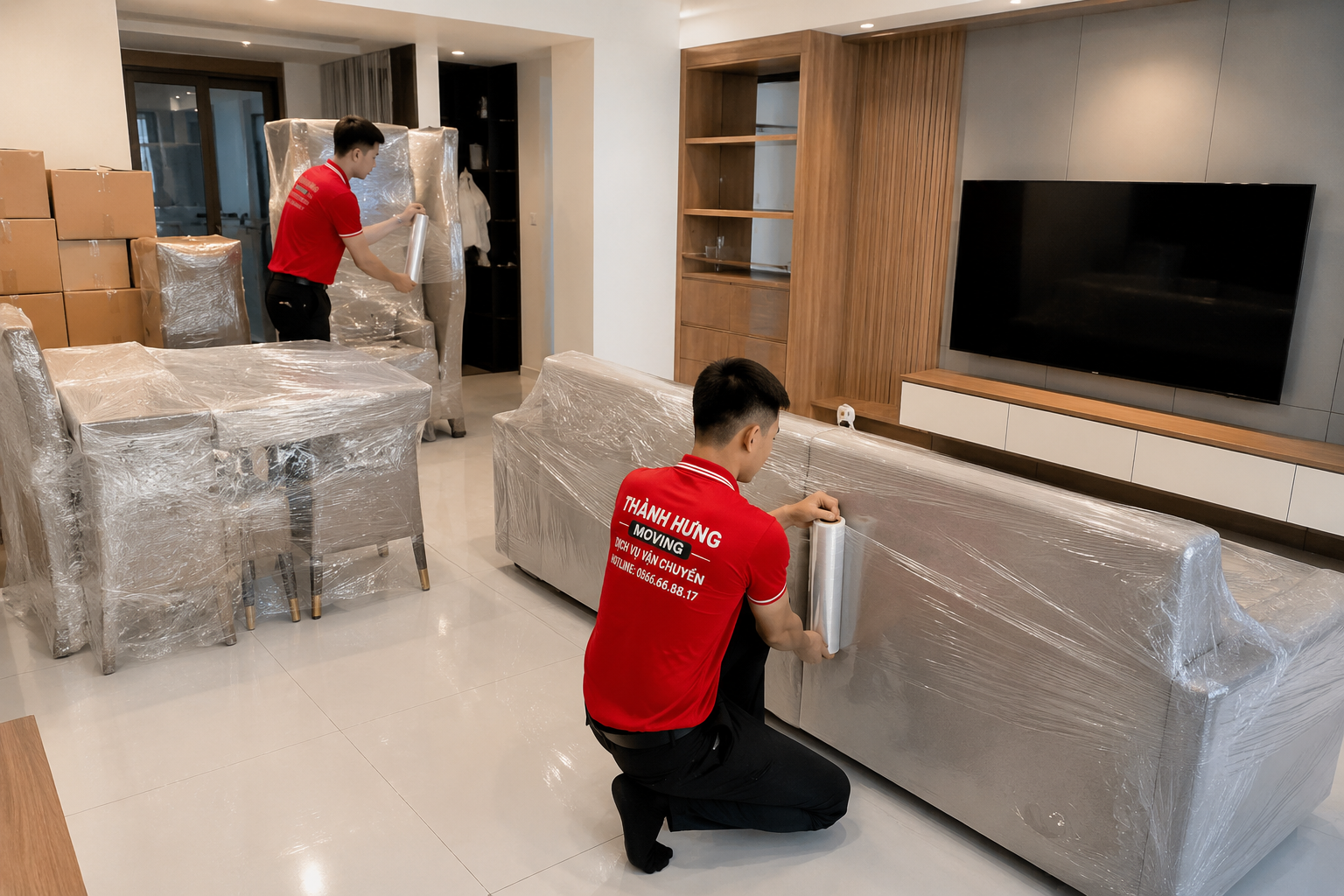 Nội thất bọc màng PE chống ẩm