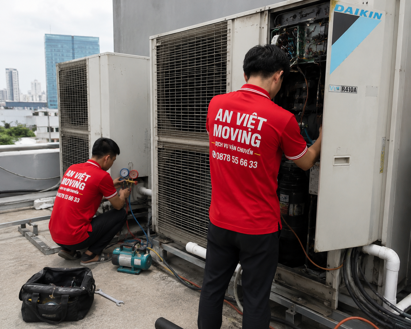 Tháo lắp máy lạnh trung tâm
