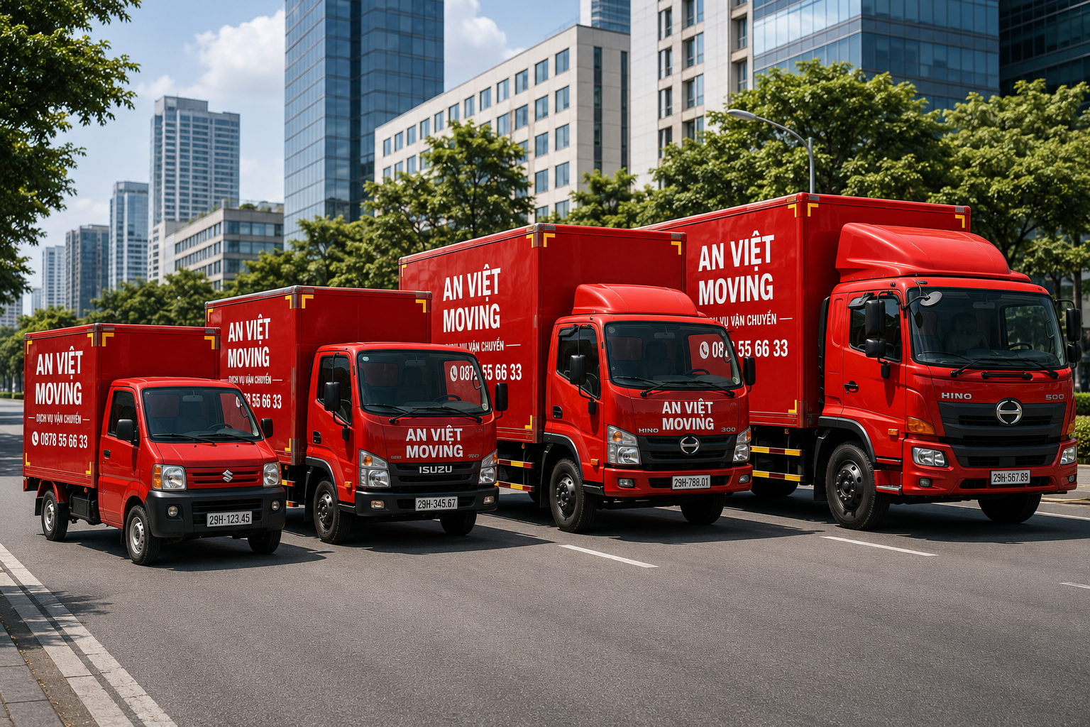 Xe tải chở hàng chuyên dụng của An Việt Moving