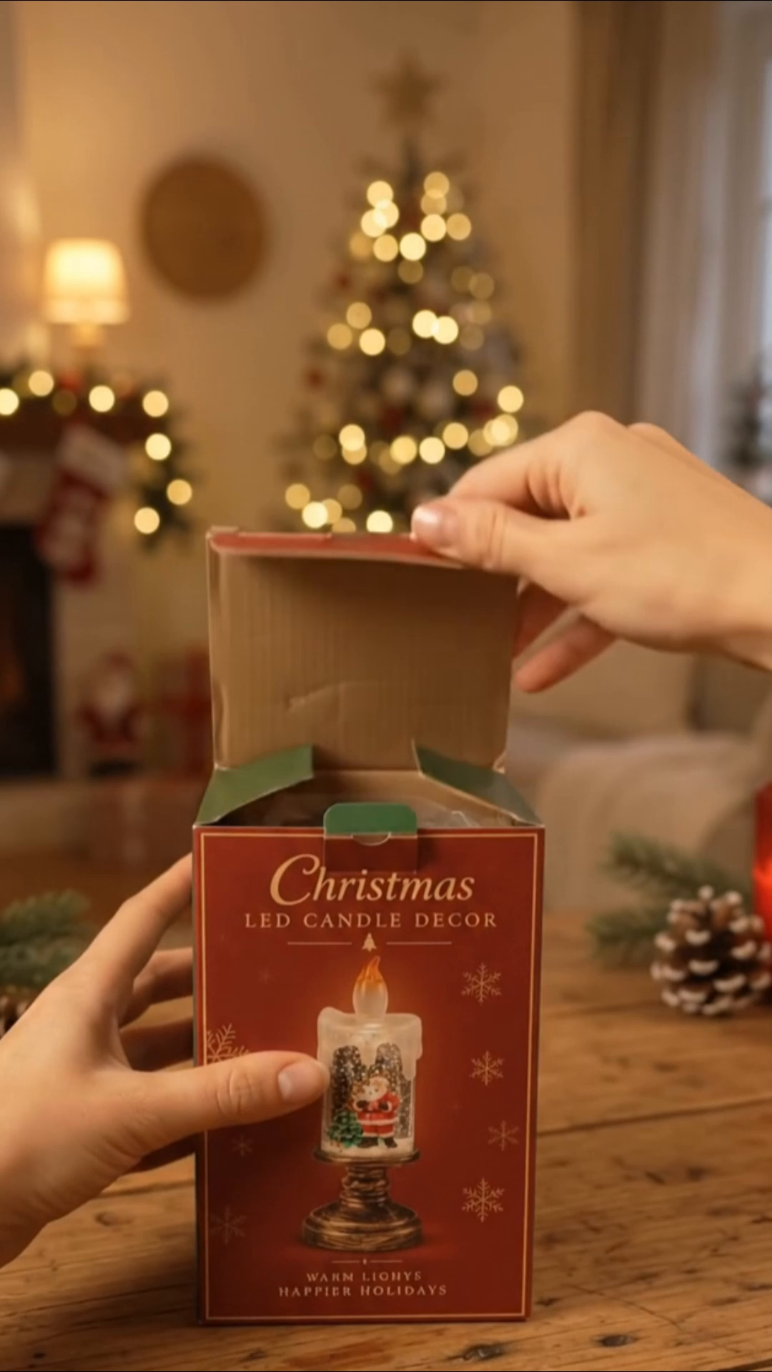 Unboxing the Christmas LED candle decor gift box