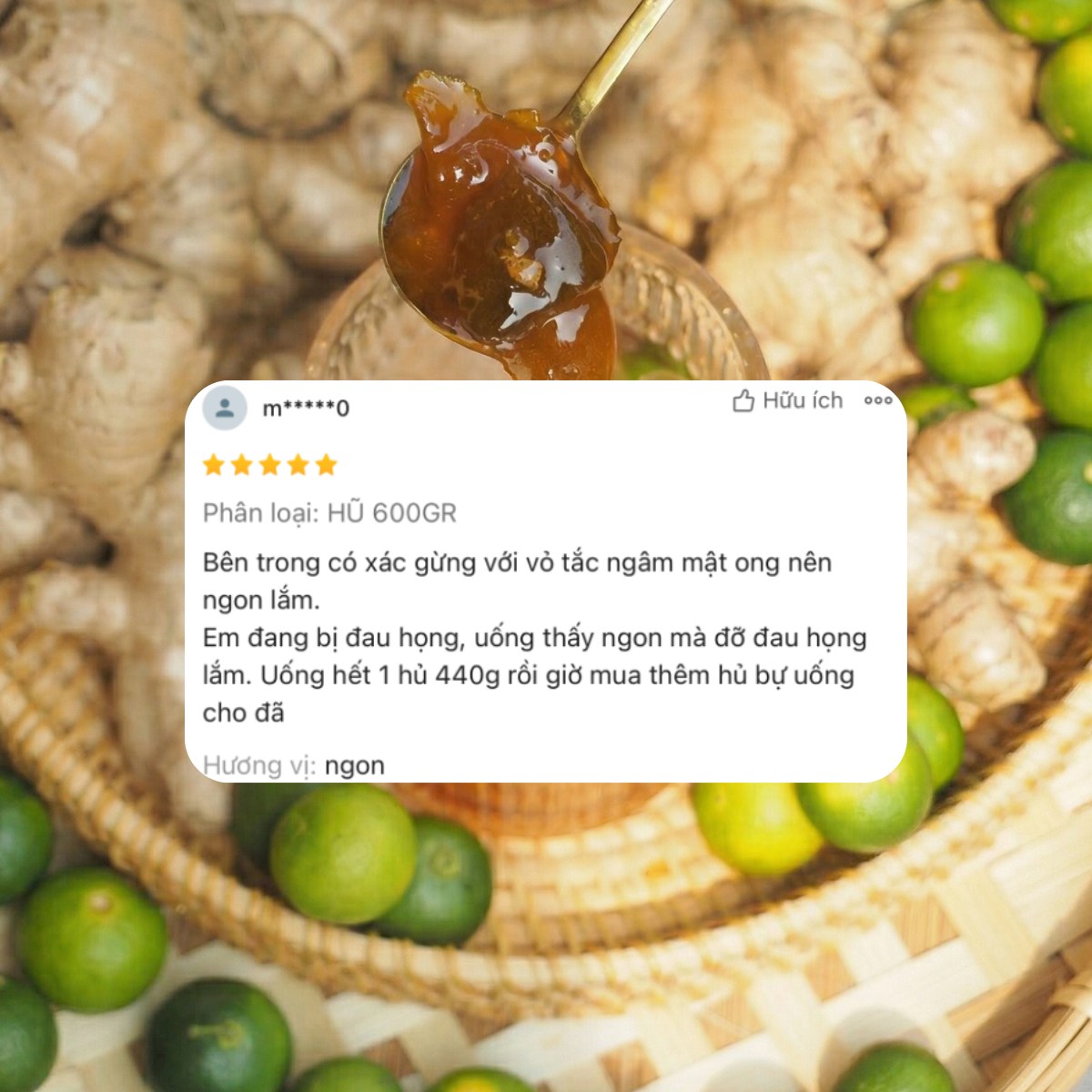 Đánh giá khách hàng Tắc Gừng Mật Ong
