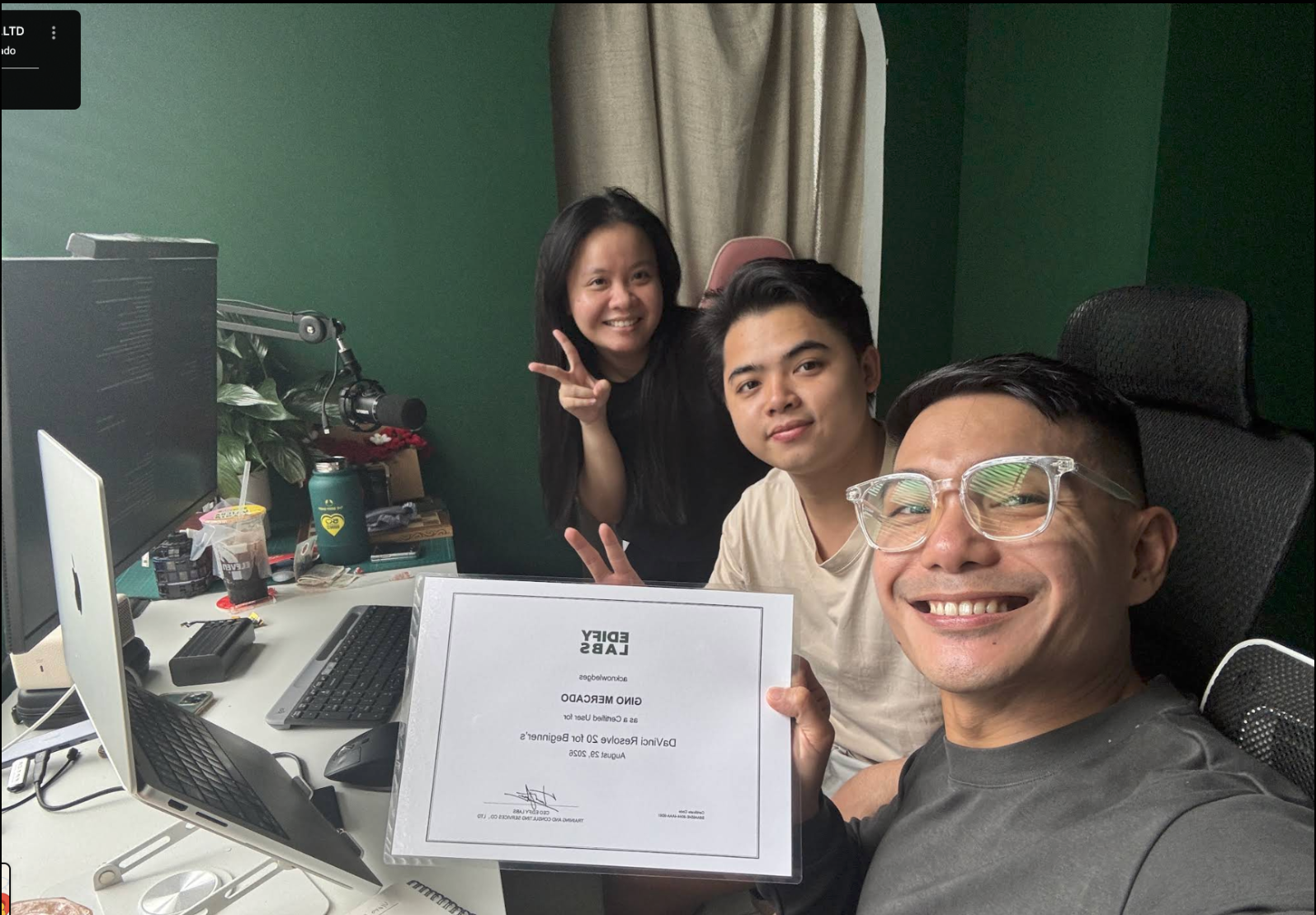 Gino Mercado chia sẻ hành trình học DaVinci Resolve tại EDIFY LABS
