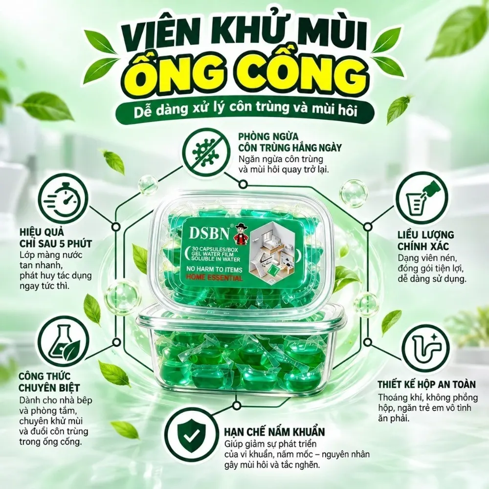 Hình mô tả viên khử mùi ống cống 1