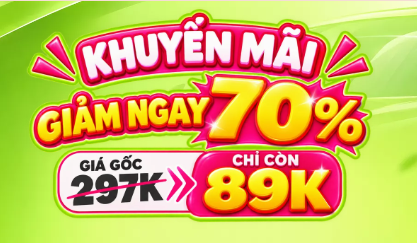 Khuyến mãi giảm ngay 70%, chỉ còn 89K