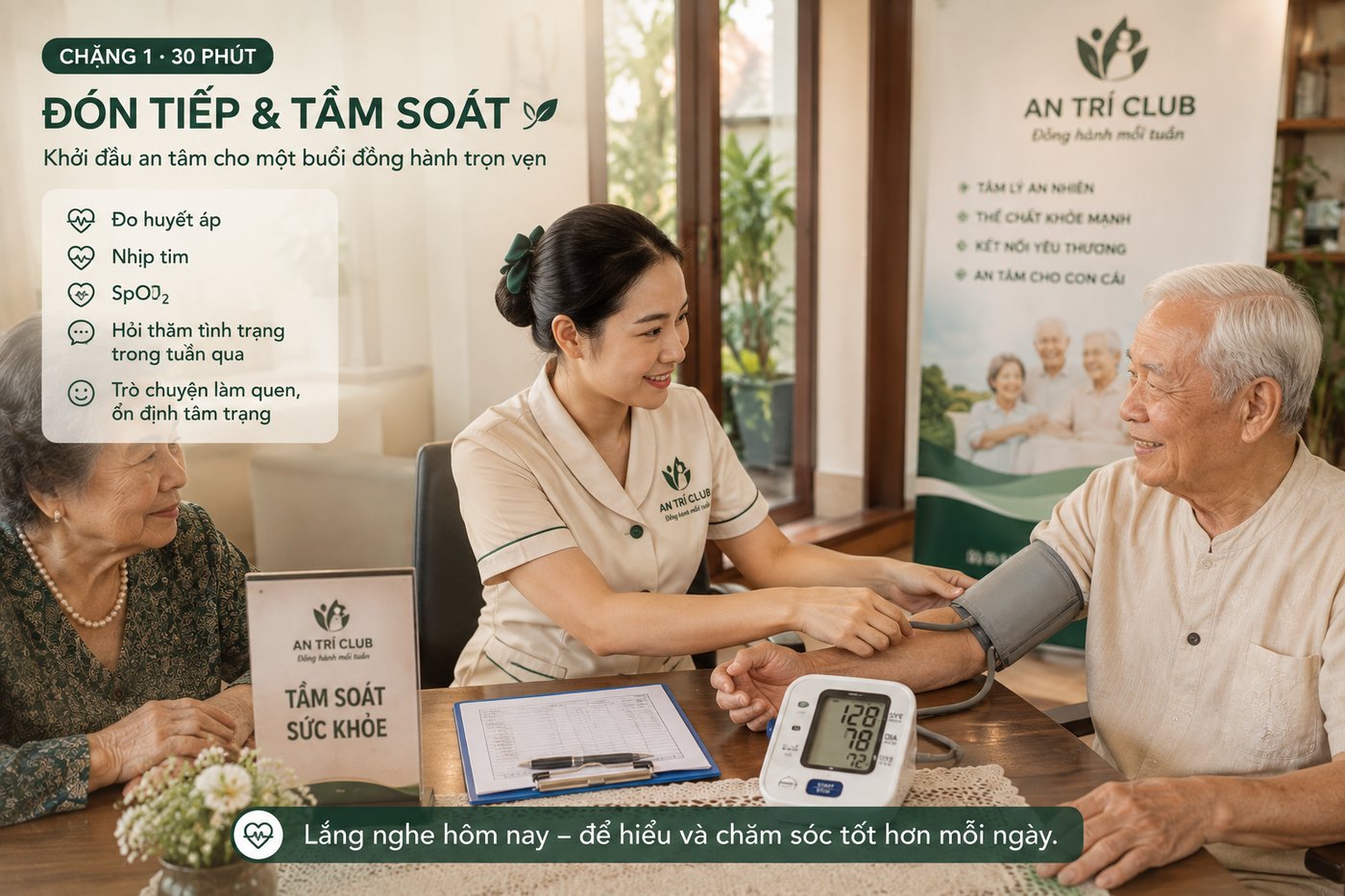 Điều dưỡng An Trí Club chăm sóc người cao tuổi