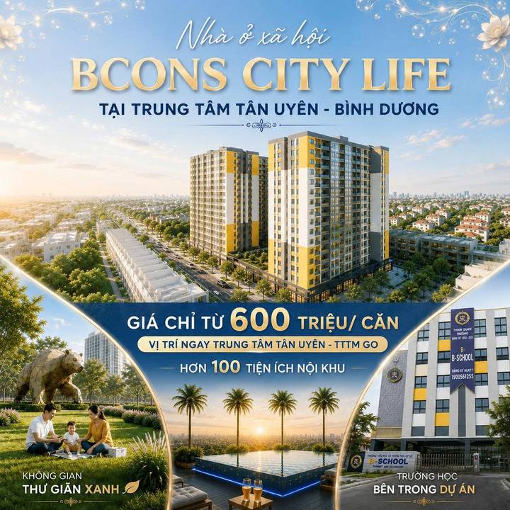 Ấn phẩm quảng cáo Bcons City Life — Bcons City Life tại trung tâm Tân Uyên