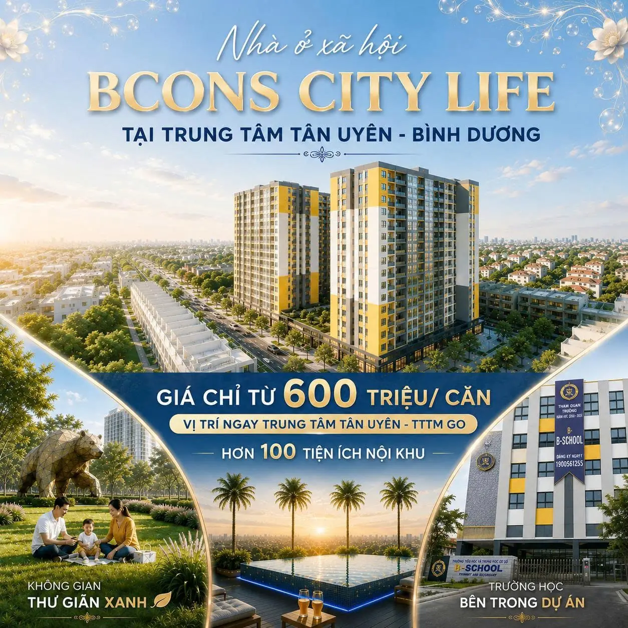 Ấn phẩm quảng cáo Bcons City Life — Bcons City Life tại trung tâm Tân Uyên