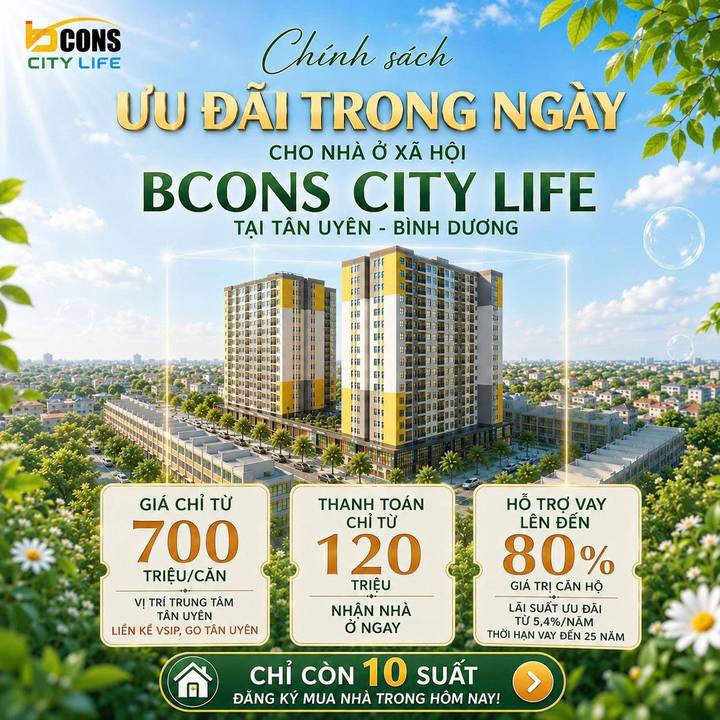 Ấn phẩm quảng cáo Bcons City Life — Chính sách ưu đãi trong ngày