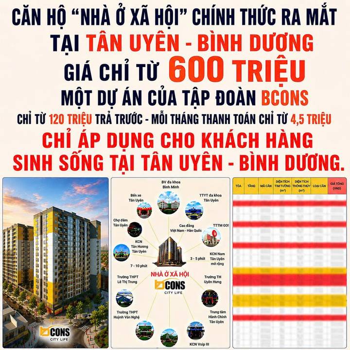 Ấn phẩm quảng cáo Bcons City Life — Chính thức ra mắt, chỉ áp dụng cho cư dân Tân Uyên