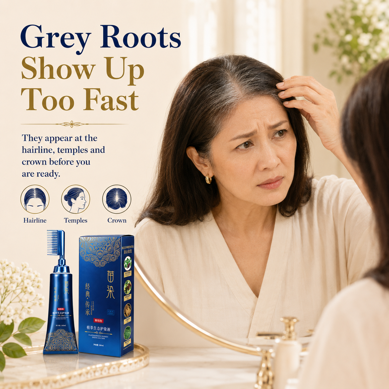 Grey roots show up too fast