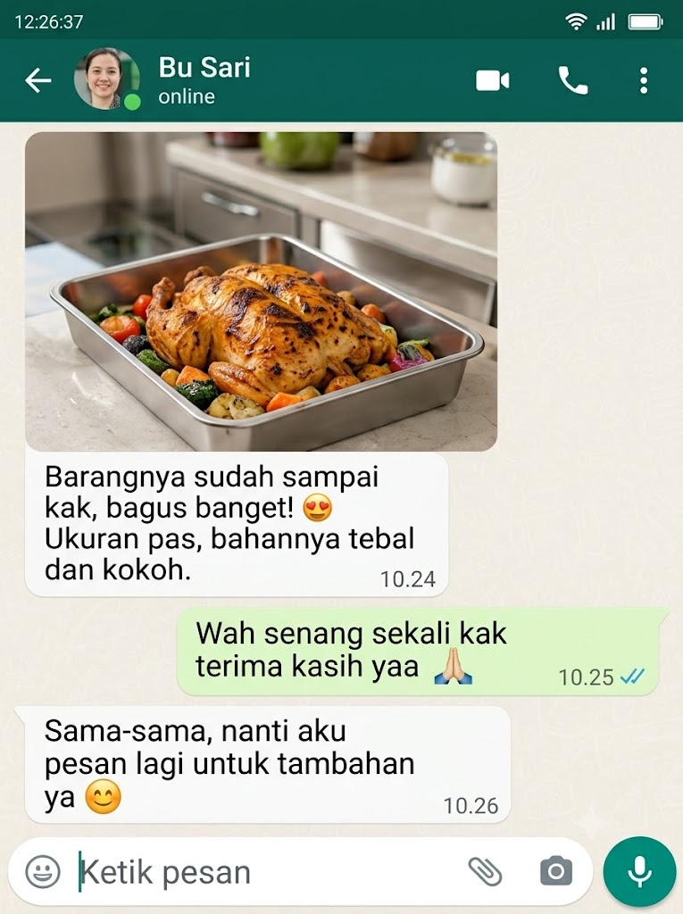 Foto ulasan nampan stainless pertama