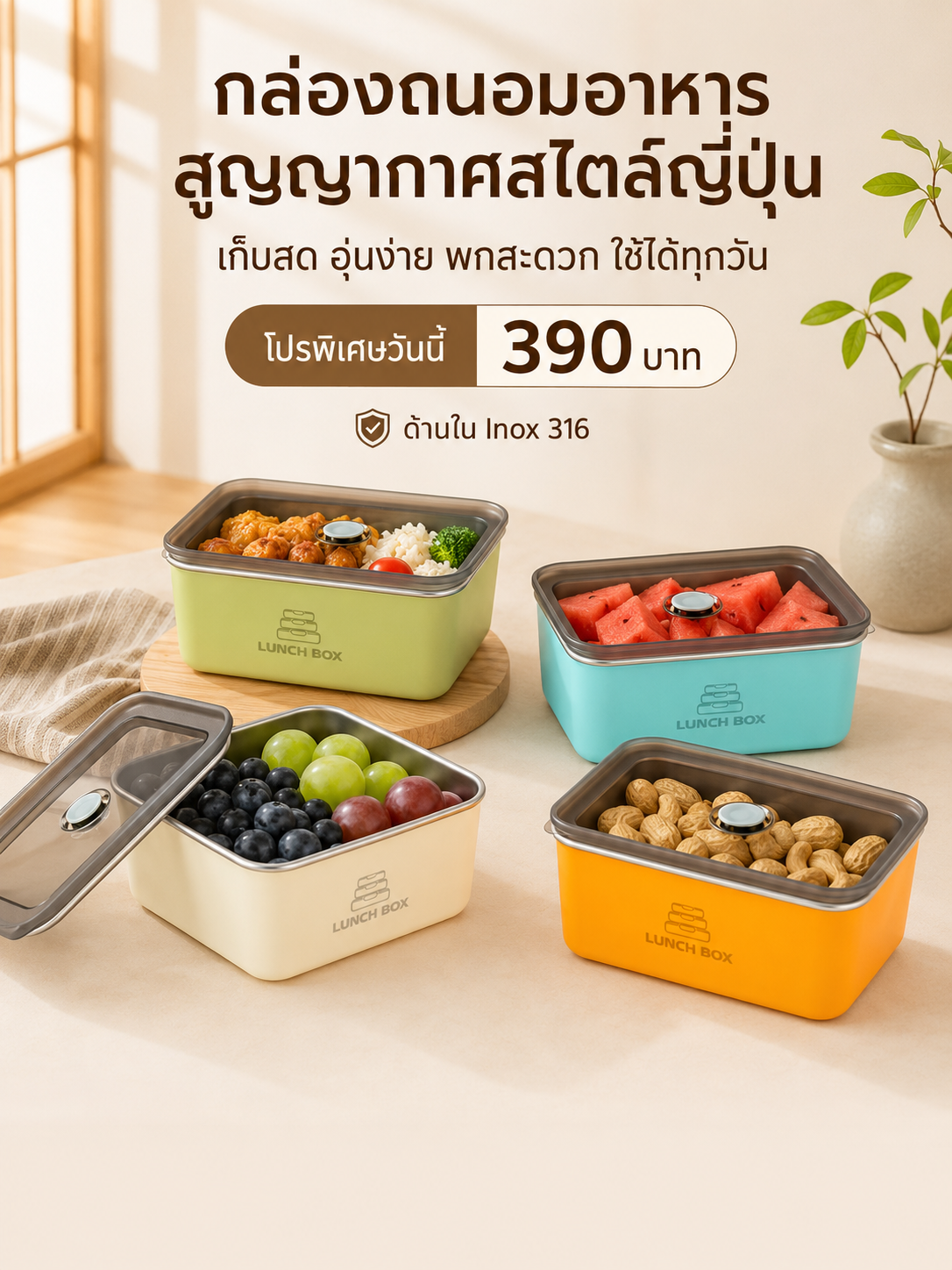 กล่องถนอมอาหารสูญญากาศสไตล์ญี่ปุ่น