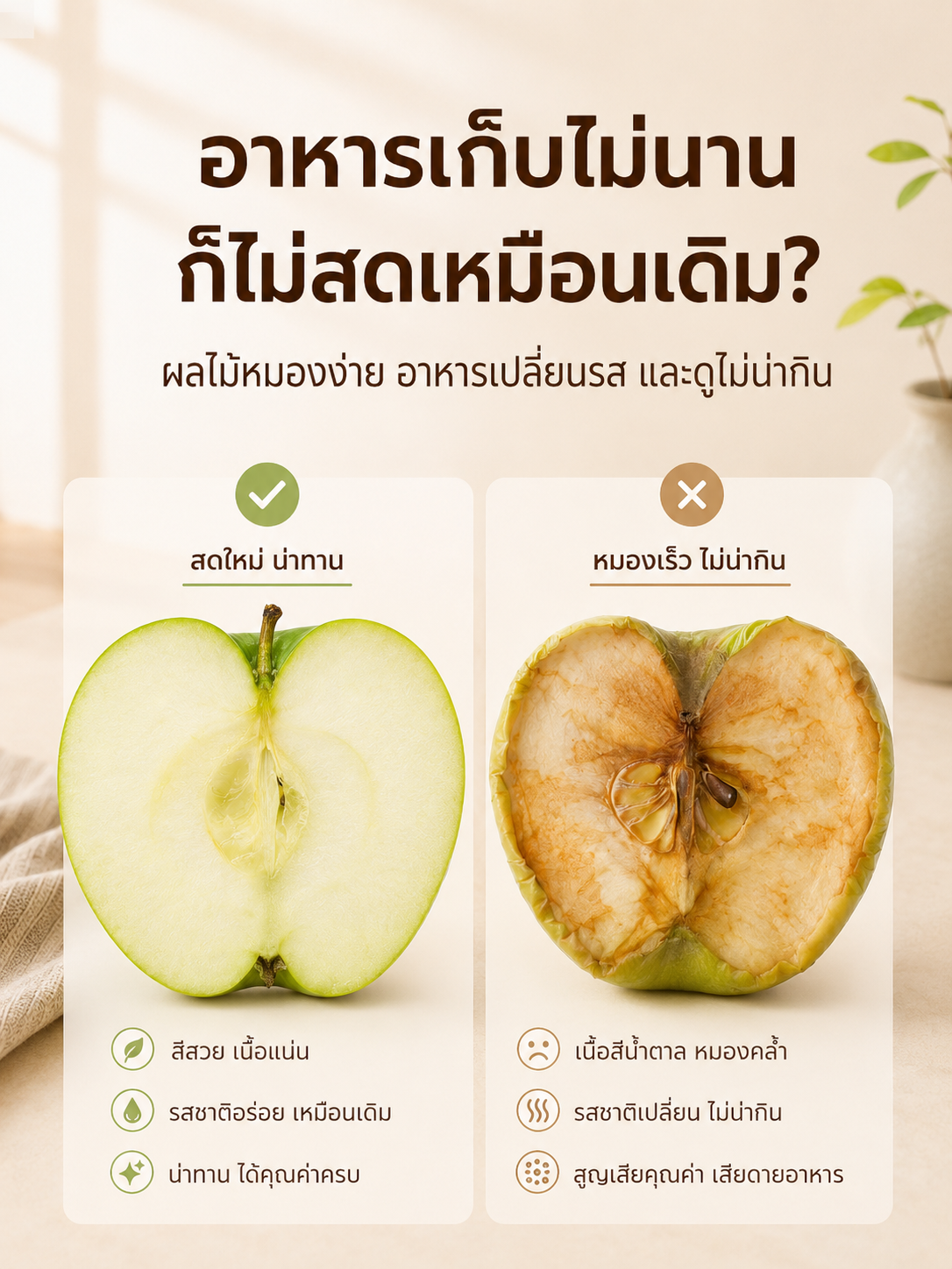 อาหารเก็บไม่นานก็ไม่สดเหมือนเดิม