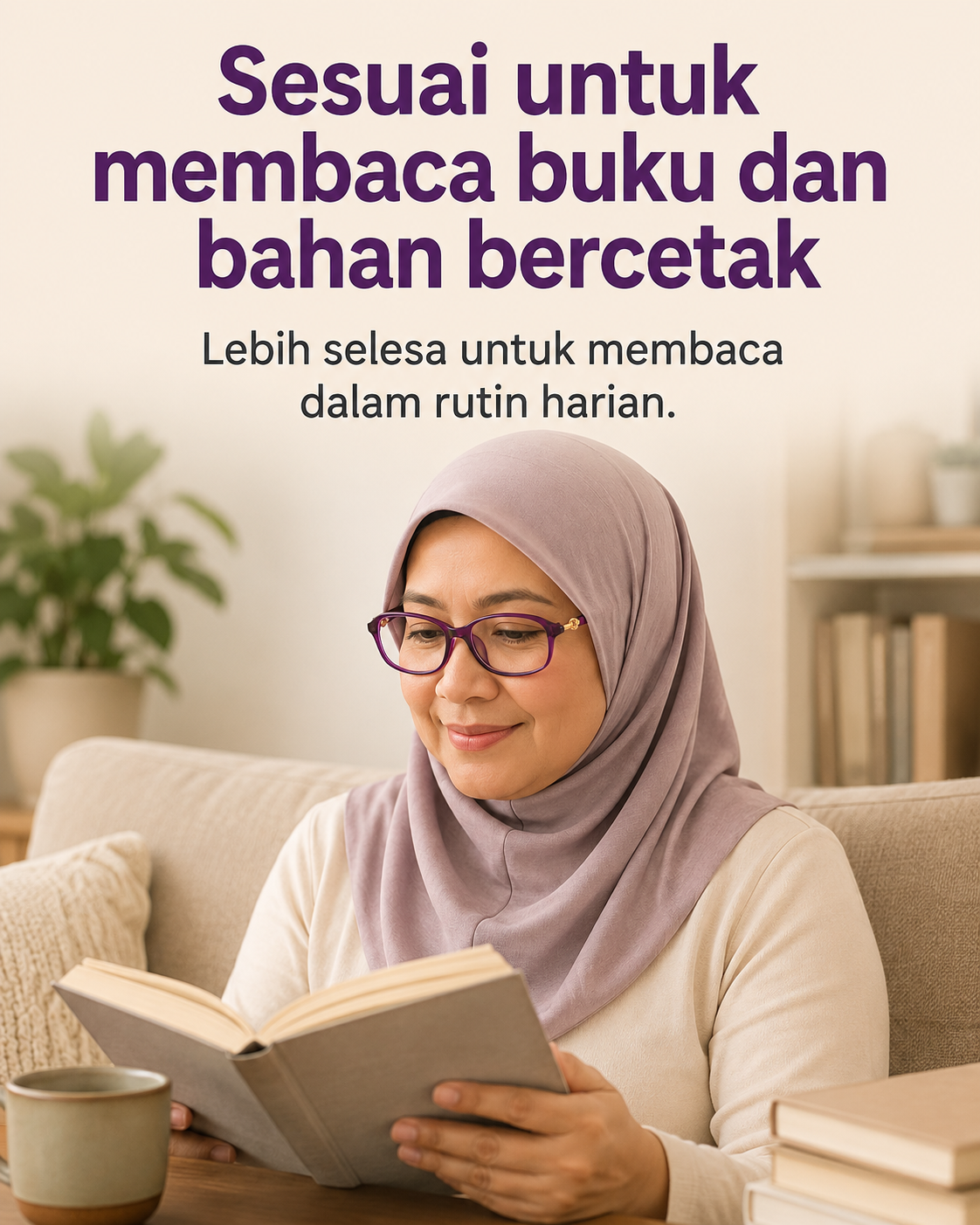 Sesuai untuk membaca buku dan bahan bercetak
